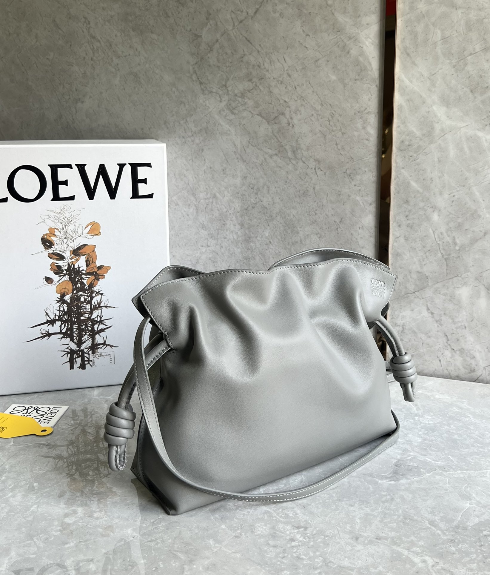 Loewe Medium Flamenco Clutch in Nappa Calfskin Grey